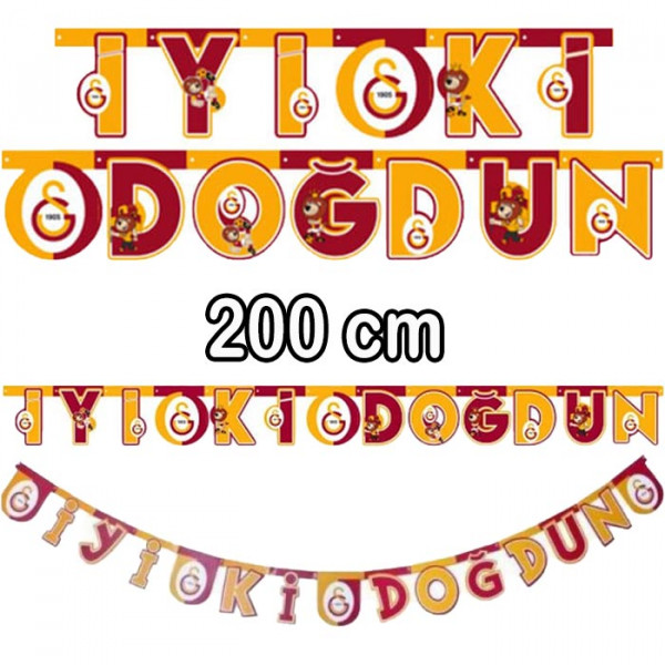 Galatasaray 13er Wimpelkette Happy Birthday Party Banner Paket, Fanartikel