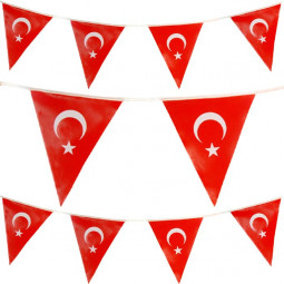 10er Türkei Flaggen Wimpelkette Party Papier-Fahnenkette